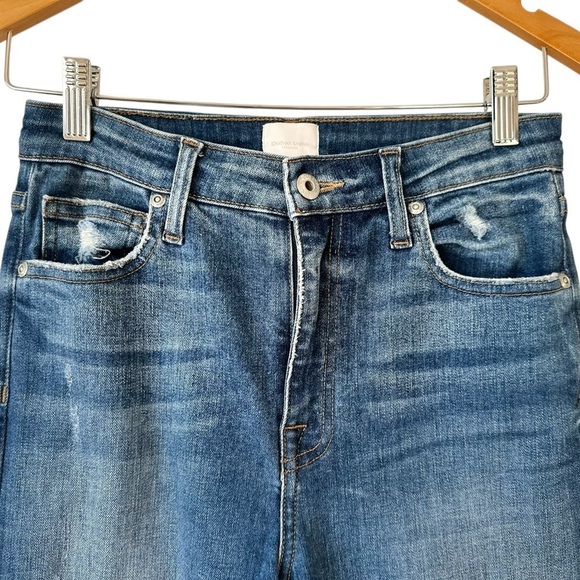 Jonathan Simkhai Womens River Distressed High Rise Straight Leg Jeans - Picture 3 of 16